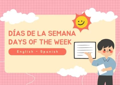 A days of the week flashcard in Spanish